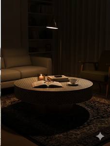 Table basse ronde en os incrusté, moderne, faite à la main, écologique, imperméable, style d'intérieur haut de gamme au meilleur prix - Product Image 3