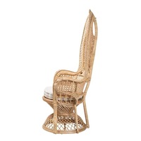 Fauteuil Paon en Rotin Original de Haute Qualité, Mobilier d'Art à Conception Traditionnelle pour Accessoires de Mariage Créatifs