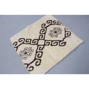 Tapis turc vintage, tapis de 3x3,1 pieds, petit tapis à bordures blanches - Product Image 4