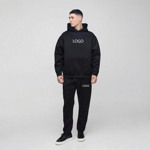 Chándal Holgado con Capucha, Negro, Grueso, 100% Algodón, Felpa Francesa, Personalizable con Logotipo Estampado, Sudadera Gruesa - Product Image 4
