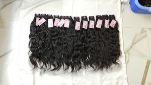 Natural negro suave y sedoso indio crudo sin procesar virgen cabello sin procesar cuerpo ondulado Paquete de cabello al por mayor pelo de templo indio - Product Image 3