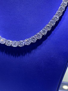 Rond VVS Moissanite Diamant 925 En Argent Sterling De Luxe Tennis Collier Chaîne Fine Mode Bling Bijoux Pour Hommes De L'Inde - Product Image 5