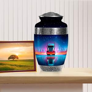 Urna de cremación grande de diseño moderno para adultos, hombre y mujer, estilo camionero para cenizas humanas, ocasión de simpatía - Product Image 4