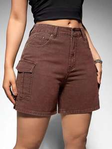 Women's High Waist Denim Shorts Breathable Casual Street Wear Sexy <b>Tight</b> Fit Design Women's High Waist <b>Knitting</b> Printed - Product Image 3