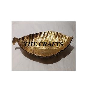 Plateau de courtoisie en aluminium couleur argent Taille et forme personnalisées Plateau de service à dessert Plat à feuilles pour décoration de table - Product Image 2