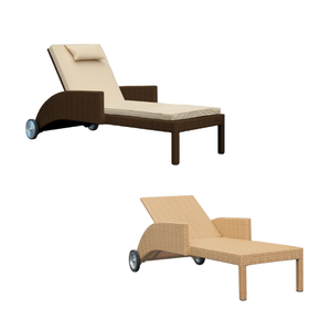 Meubles de jardin imperméables en rotin confortable loisirs piscine inclinable lit plage extérieur chaise longue chaise de piscine - Product Image 4