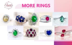 Anillo de Diamantes de Corte Brillante con Zafiro Azul Natural de Lujo, Forma Ovalada Elegante, Oro Blanco Sólido de 18K para Mujer, Joyas Sheri, Regalo para Fiesta - Product Image 6