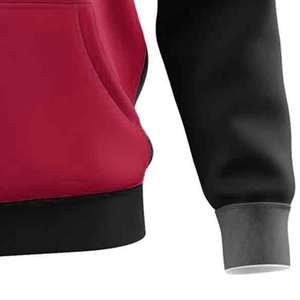 Vente en gros de sweats à capuche unisexes vintage surdimensionnés pour l'hiver, confortables, tricotés, brodés, respirants, en polyester/coton, à motif écossais, avec logo personnalisé - Product Image 6