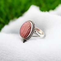 Bague artisanale en argent sterling 925 avec agate, magnifique pierre précieuse naturelle, taille ovale, sertie de diamants, incrustation noire