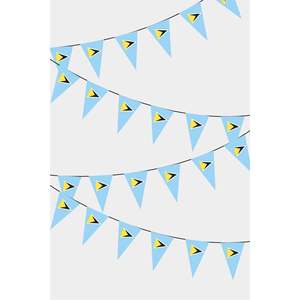 Sainte-Lucie Triangular Party <b>Banners</b> Guirlande Festive Fanions Decorations - Product Image 1