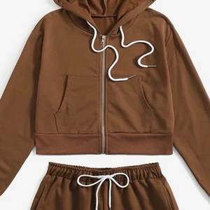 2026 Hot Sale Latest Design <b>Women</b> <b>Long</b> Sleeves Hoodie and <b>Shorts</b> Set High Quality Two Piece Casual Sportswear - Product Image 6