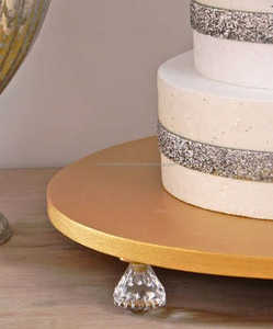 Soporte decorativo para pasteles hecho a mano, forma redonda con cuentas de cristal, Ideal para bodas, cumpleaños y uso elegante en la Mesa - Product Image 4