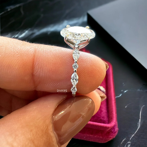 Bague élégante en diamant CVD ovale pour femmes, bague de fiançailles, mariage, bijoux fins, cadeau de mariée, bague de créateur - Product Image 5