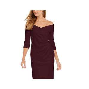 Abito da donna Calvin Klein lussuoso a trapezio con spalle scoperte, modello tubino, XL, confortevole, da festa, viola glitterato, lunghezza al pavimento - Product Image 2