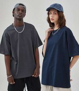 250G Heavy Washed 100% Cotton Casual Breathable Regular Fit T-<b>Shirt</b> <b>Collarless</b> Luxury Regular Sleeve for Men Plus Size Solid - Product Image 3