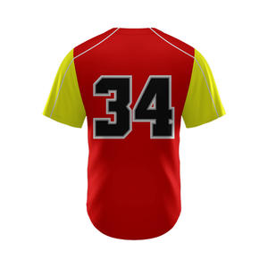 Maillot de baseball personnalisé pour hommes, tissu en maille douce avec conception d'uniforme d'équipe technique évacuant la sueur, impression personnalisée du nom et du numéro - Product Image 2