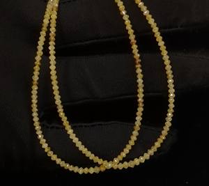 Cuentas de diamantes amarillos Piedra amarilla brillante para joyería AAA + Calidad Cuentas de diamantes Rondelle facetadas de hebra larga de 15 pulgadas - Product Image 4