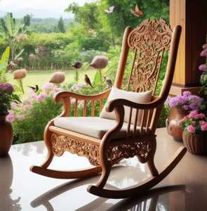 New Arrival Excellent Modern Wooden Resting Chair <b>Recliner</b> European Design Vintage Design Carved Handmade Solid Teak Wood - Product Image 4