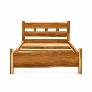 Elegant Solid Suar Wood Modern Wholesale Horizon Suar Wood Bedframe <b>Platform</b> <b>Bed</b> with Slatted <b>Base</b> for Hotel & Resort Guest Room - Product Image 1