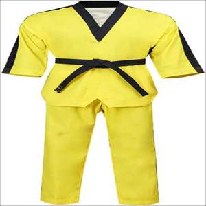 Uniforme de karaté de haute qualité en polyester/coton léger 220g pour adultes, logo personnalisé, cordon élastique, vêtements d'arts martiaux - Product Image 1