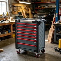 Chariot à outils d'atelier de mécanique avec 7 tiroirs, armoire à outils