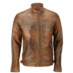 Nouvelle Veste d'Hiver en Cuir Véritable Ciré pour Homme, Confortable, Imperméable et Réversible, Modèle Décontracté, Meilleure Vente - Product Image 1