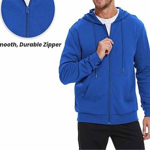 เสื้อกันหนาวขนแกะสำหรับผู้ชาย, เสื้อกันหนาวกีฬาสีดำกันลมมีฮู้ดโอเวอร์ไซส์ไซส์ - Product Image 4