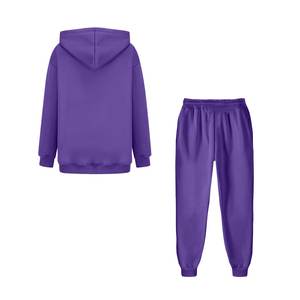 Conjunto de chándal informal de moda para mujer al por mayor, de forro polar suave, anti-bolitas, con sudadera tipo jersey y pantalón de pierna ancha - Product Image 2