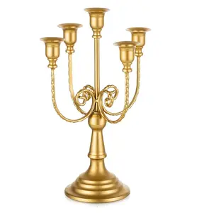 Candelabros de metal e alumínio para decoração de casamento, 5 braços, design mais recente e sustentável, com formato personalizado