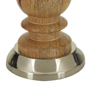 Meilleure qualité 3 pièces ensemble grands bougeoirs en bois de manguier incurvés à la main Design rustique base en métal de haute qualité décor à la maison noël - Product Image 5