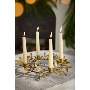 Porte-bougie en fer avec boucle de suspension en forme de feuille, élégant, pour cheminée et fenêtre, vente en gros, porte-bougie en métal personnalisé - Product Image 4