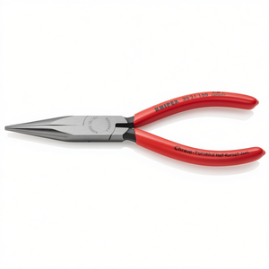 Pince à bec long Knipex, tête atraînementée noire, poignées plastifiées polies, mâchoires demi-rondes - Product Image 2