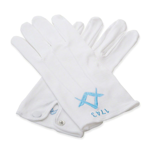 Gants maçonniques en coton avec gants blancs brodés Gants maçonniques de fabricant franc-maçon à vendre Service OEM - Product Image 4