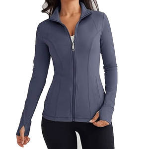 Femmes à la mode léger athlétique fermeture éclair vestes 2025 sweats à capuche Gym Yoga hauts course vêtements d'entraînement avec poche - Product Image 2