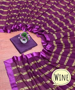 Vêtements de fête Nouvelle doublure de séquence attrayante Belle couleur bleue Saree avec chemisier non cousu par Alphanumero Corporation Alphanumero - Product Image 6