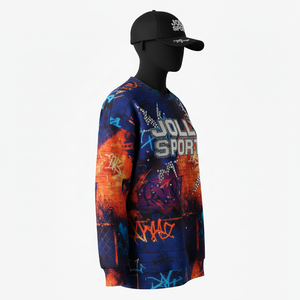 Sudadera de Sublimación para Mujer, Poliéster Premium GSM, Impresión Completa, Azul Naranja, Suave, con Logotipo Personalizado - Product Image 3