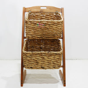 Artex Dong Thap Factory Handmade <b>Storage</b> Rack and <b>Shelving</b> Organizer <b>with</b> Seagrass <b>Baskets</b> and Water Hyacinth Crafts - Product Image 6