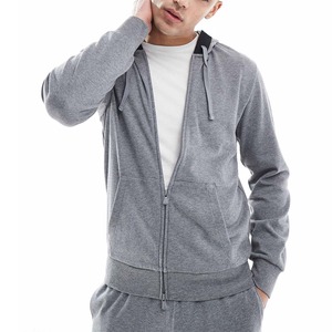 Marrón oscuro Full Zip up Hoodies Unisex Calidad de lujo 100 Algodón Fleece Heavyweight Térmico Cómodo Elegante Hombres Zip Hoodies - Product Image 3