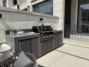 Nouveauté 2026, barbecue rotatif intégré en acier inoxydable noir <span class=keywords><strong>à</strong></span> 5 brûleurs, barbecue au <span class=keywords><strong>gaz</strong></span> GPL personnalisable pour jardin extérieur - Product Image 3