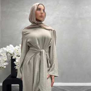 ชุดอาบายา2ชิ้นตกแต่งอย่างหรูหราสำหรับผู้ใหญ่ฮิญาบเพื่อนเจ้าสาวดูไบทำจากผ้าไหมที่ได้รับแรงบันดาลใจจากอิสลาม - Product Image 5