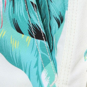 Shorts pour femmes à imprimé floral avec cordon de serrage à la taille, taille mi-haute, décontractés, tricotés, respirants, coupe régulière, avec poches - Product Image 4