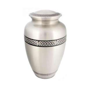 Urna Funeraria de Metal Grabada en Blanco, Hermosa, de Latón/Aluminio para Cenizas Humanas de Adultos - Product Image 4