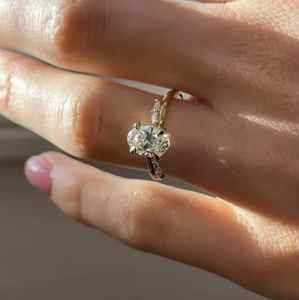 Propuesta de lujo 1.51CT Lab Grown Oval Cut Diamond Ring 14K Rose Gold Rodium Plated Anillo de Bodas de compromiso hecho a mano para mujeres - Product Image 6