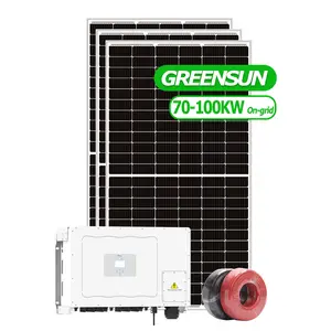 Hệ thống năng lượng mặt trời Greensun 100kw với bảng điều khiển năng lượng mặt trời 450W trên hệ thống năng lượng mặt trời lưới