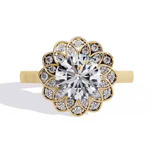 Vente en gros de bague de fiançailles en diamant de laboratoire taillé en brillant certifié IGI couleur D E or massif 14 carats VVS/VS clarté luxe pour les femmes - Product Image 2