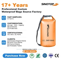Sac étanche portable 15L en PVC IPX6 semi-transparent avec logo personnalisé, idéal pour le voyage, les sports de plein air et la randonnée quotidienne – Prix usine