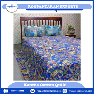 เอาท์เล็ตผ้าฝ้ายถักมือขนาดควีนไซส์ผ้าคอตตอนพิมพ์ลายแบบอินเดียสินค้าใหม่ - Product Image 6