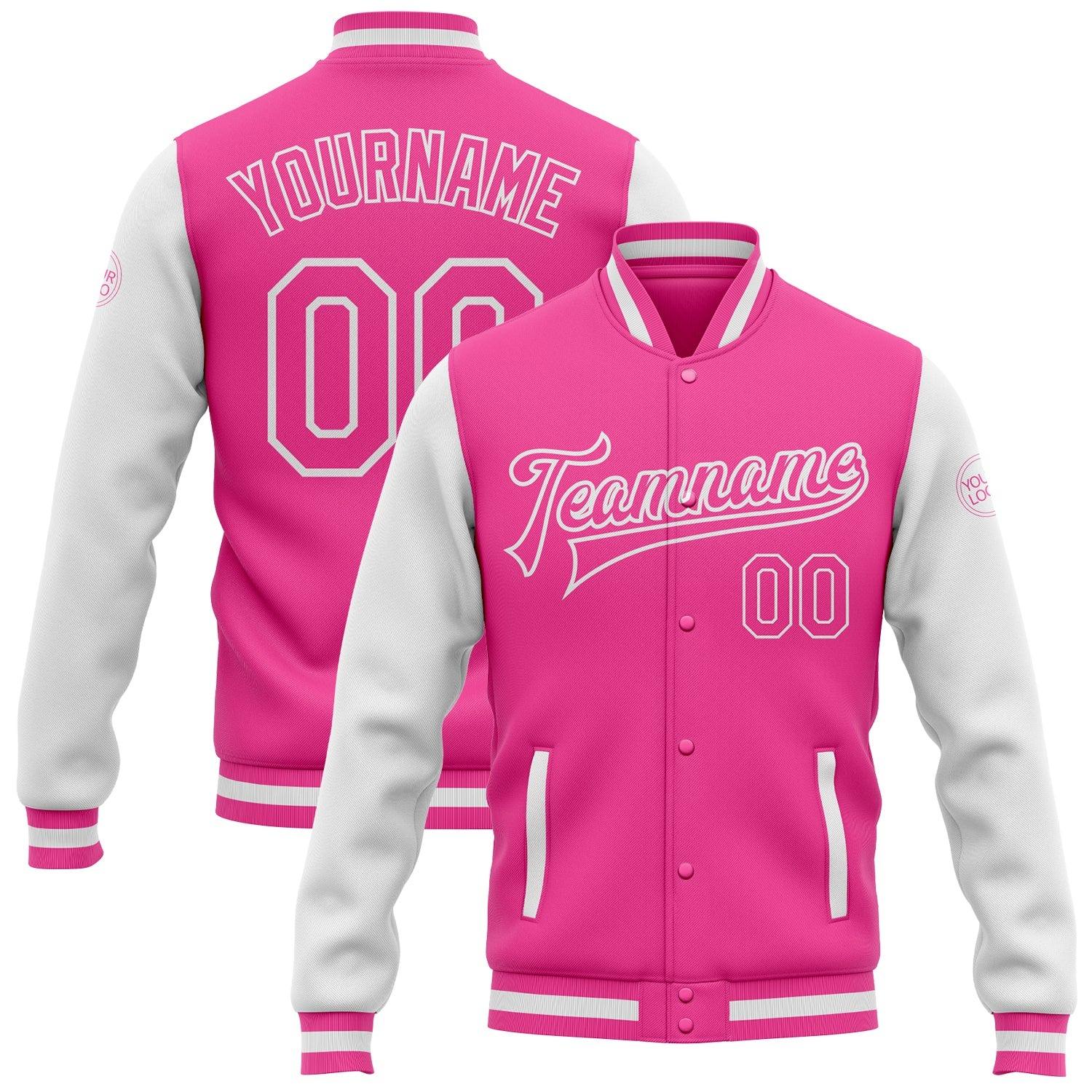 Pink Pink-White Bomber