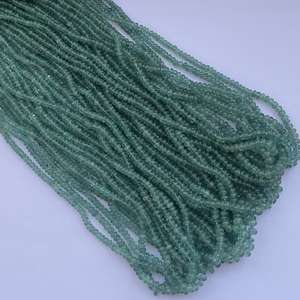 3mm 4mm Natural verde zambiano Esmeralda suave Rondelle cuentas Strand collar cuerdas a granel venta al por mayor fabricación de joyas semipreciosas - Product Image 1