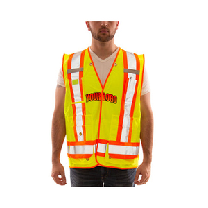 เสื้อกั๊กกันหนาวแบบมีซิปด้านหน้าสะท้อนแสงกันน้ำไฟแฟลช LED แอนซีคลาส1ออกแบบโลโก้ได้ตามที่ต้องการ - Product Image 1